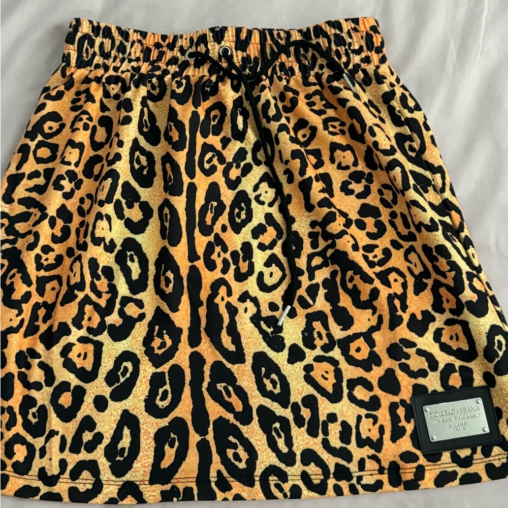 Leopard-print Crespo fleece miniskirt